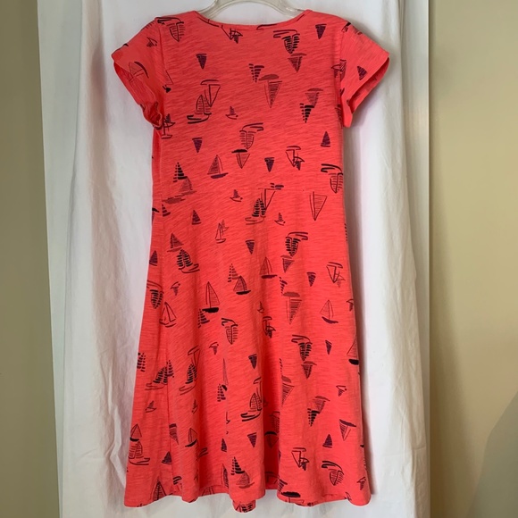 fresh produce Harbour Hues V neck cap flutter sleeve dress in vibrant poppy - Picture 5 of 6